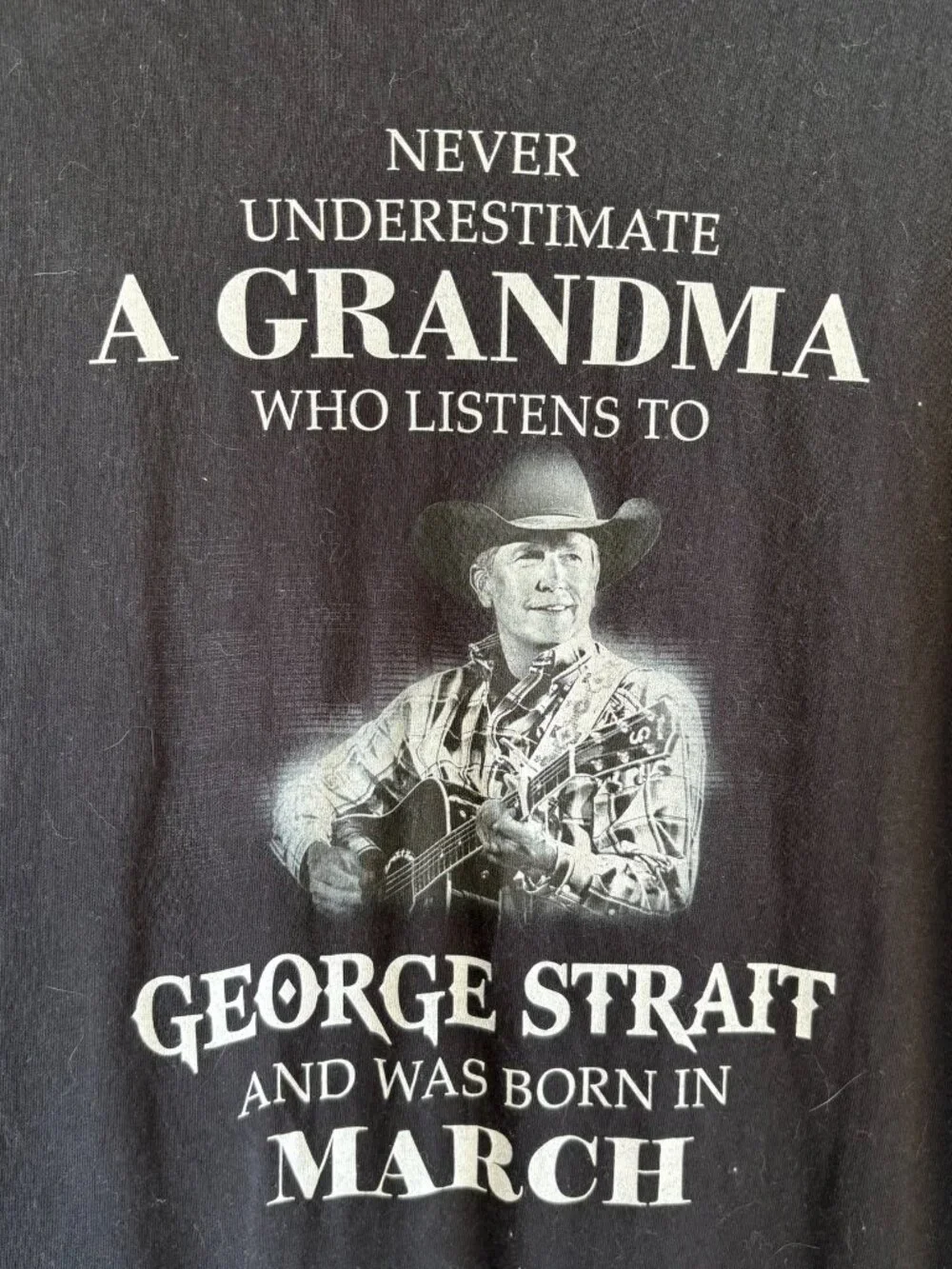 T Shirt George Strait playing a guitar text March Grandmothers XXXL Unisex